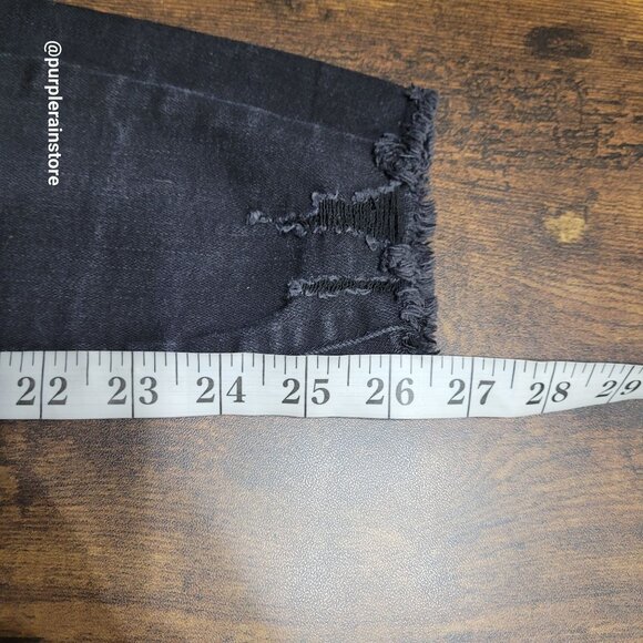 Judy Blue Jeans 28 Skinny Mid Rise Raw Hem Black Wash Stretch Denim JB88268 - Picture 10 of 13